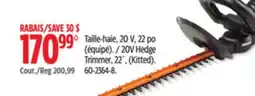 Canadian Tire Worx 20V Hedge Trimmer offer