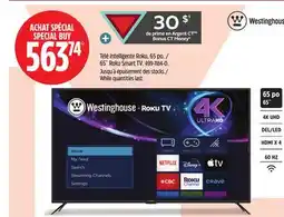 Canadian Tire Westinghouse 65˝ Roku Smart TV offer