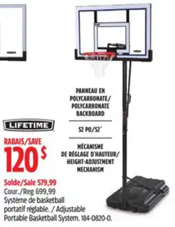 Canadian Tire Adjustable Portable Basketball System offer