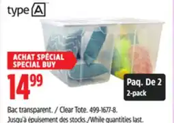 Canadian Tire Clear Tote offer