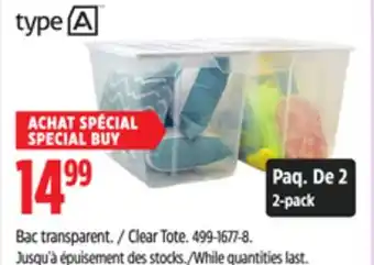 Canadian Tire Clear Tote offer