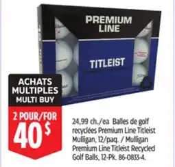 Canadian Tire Mulligan Premium Line Titleist Recycled Golf Balls offer