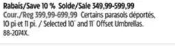 Canadian Tire Selected 10´ and 11´ Offset Umbrellas offer