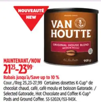 Canadian Tire Selected Gatorade, Hot Chocolate and Coffee K-Cup Pods and Ground Coffee offer