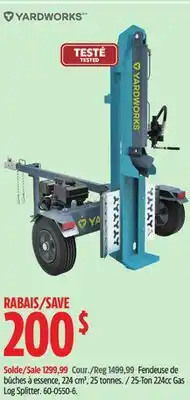 Canadian Tire Yardworks 25-Ton 224cc Gas Log Splitter offer