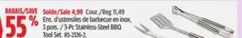 Canadian Tire Master Chef 3-Pc Stainless-Steel BBQ Tool Set offer