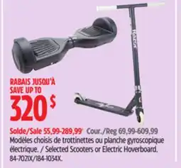 Canadian Tire Selected Scooters or Electric Hoverboard offer