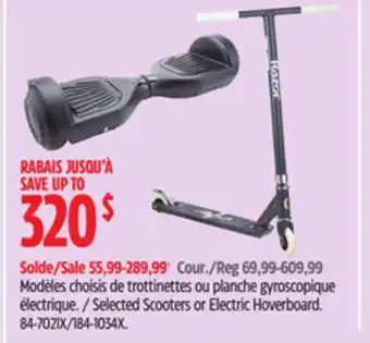 Canadian Tire Selected Scooters or Electric Hoverboard offer