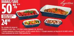Canadian Tire 4-Pc Blue Ceramic Bakeware Set offer