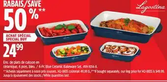 Canadian Tire 4-Pc Blue Ceramic Bakeware Set offer