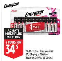Canadian Tire Energizer Alkaline Batteries, 24/AA offer