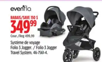 Canadian Tire Evenflo Folio 3 Jogger Travel System offer