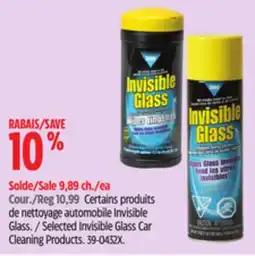 Canadian Tire Selected Invisible Glass Car Cleaning Products offer