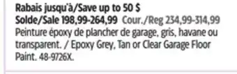 Canadian Tire Epoxy Grey, Tan or Clear Garage Floor Paint offer