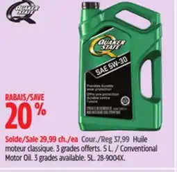 Canadian Tire Quaker State Conventional Motor Oil offer