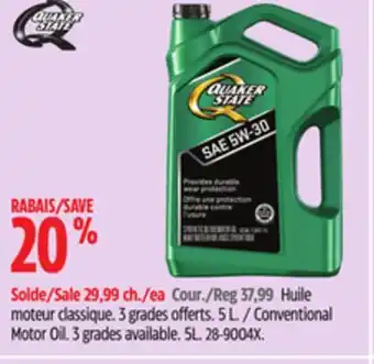 Canadian Tire Quaker State Conventional Motor Oil offer