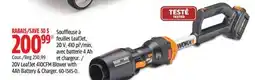 Canadian Tire WORX WG543 20V Power Share Cordless Leafjet Blower/Sweeper, 4Ah Battery offer