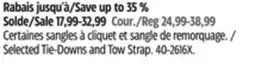 Canadian Tire Selected Tie-Downs and Tow Strap offer