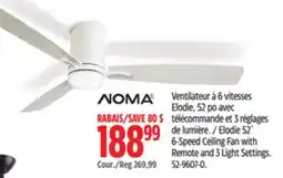 Canadian Tire NOMA 6-Speed Ceiling Fan with Remote and 3 Light Settings offer
