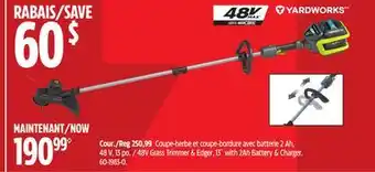 Canadian Tire Yardworks 48V Grass Trimmer & Edger offer