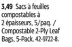 Canadian Tire Canadian Tire Compostable 2-Ply Leaf Bags offer