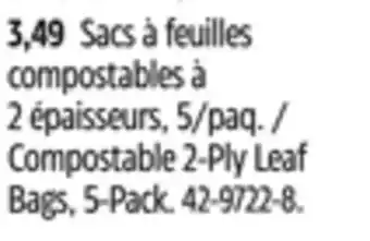 Canadian Tire Canadian Tire Compostable 2-Ply Leaf Bags offer