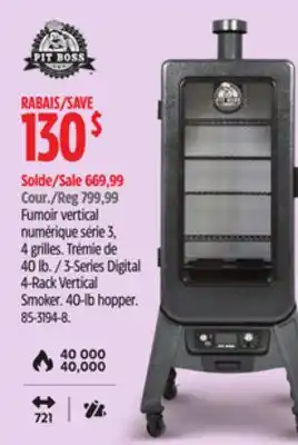 Canadian Tire Louisiana Grills 3-Series Digital 4-Rack Vertical Smoker offer