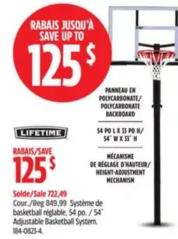 Canadian Tire Adjustable Basketball System offer