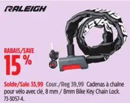 Canadian Tire Raleigh 8mm Bike Key Chain Lock offer