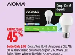 Canadian Tire Noma 60W A19 LED Bulbs offer