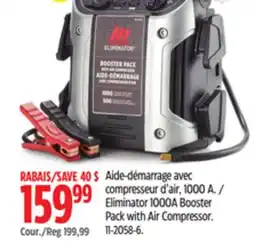 Canadian Tire MotoMaster Eliminator 1000A Booster Pack with Air Compressor offer