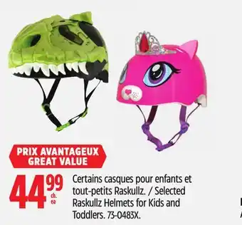 Canadian Tire Selected Raskullz Helmets for Kids and Toddlers offer