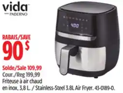 Canadian Tire Vida by PADERNO Stainless-Steel 3.8L Air Fryer offer