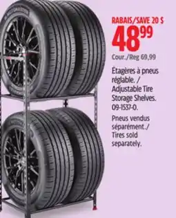 Canadian Tire Adjustable Tire Storage Shelves offer