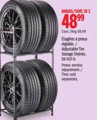 Canadian Tire Adjustable Tire Storage Shelves offer