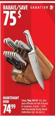 Canadian Tire Sabatier Self-Sharpening Acacia Wood Knife Block Set offer