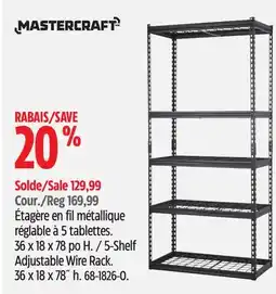 Canadian Tire Mastercraft Adjustable Wire Rack offer