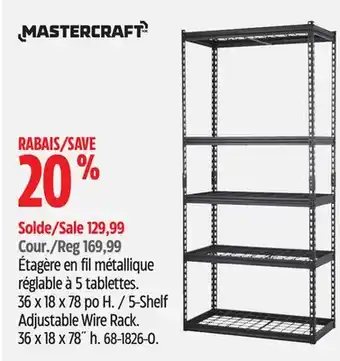 Canadian Tire Mastercraft Adjustable Wire Rack offer