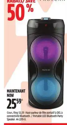 Canadian Tire PROSCAN Portable LED Bluetooth Party Speaker offer