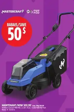 Canadian Tire Mastercraft 2x20V PWR POD Push Mower, 14˝ offer
