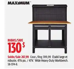 Canadian Tire Maximum 471⁄4˝ Wide Heavy-Duty Workbench offer