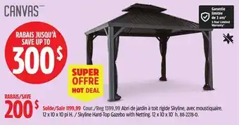 Canadian Tire Skyline Hard-Top Gazebo with Netting offer