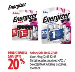 Canadian Tire Energizer Selected MAX Alkaline Batteries offer