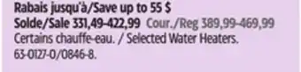 Canadian Tire GSW Selected Water Heaters offer