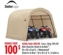 Canadian Tire Shelter Logic Waterproof Shed-In-A-Box , 10 x 10 x 8´ h offer