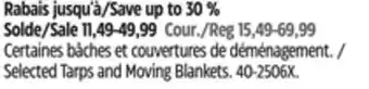 Canadian Tire Selected Tarps and Moving Blankets offer