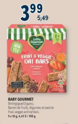 Familiprix BABY GOURMET, Organic, Fruit, veggie and oat bars, 5 x 18 g offer