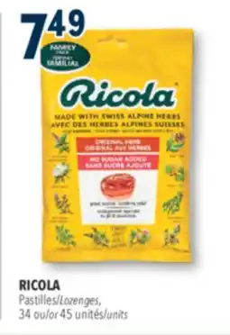 Familiprix RICOLA, Lozenges, or 45 units offer