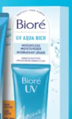 Familiprix BIORÉ, UV Aqua Rich, Weightless moisturizer 50/SPF 30 or 50 ml offer