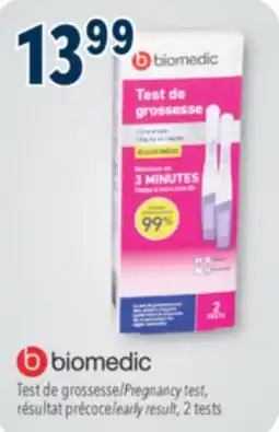 Familiprix BIOMEDIC, Pregnancy test, early result, 2 tests offer